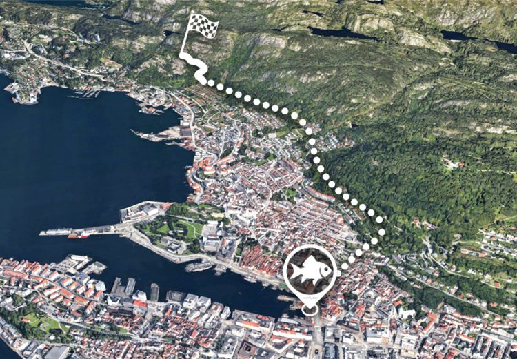 Bergen Norge - Kart Permisjonsstien