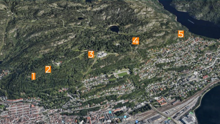 Norge Bergen - Hengekøye tur: 5 fine steder for hengekøye på Fløyen