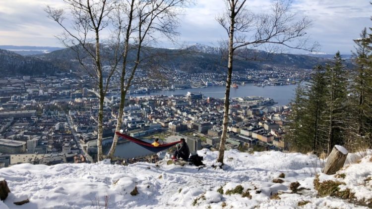 Norge Bergen - hengekøye tur på Fløyen